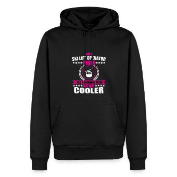Opérateur de remontées mécaniques Mama - Sweat à capuche Premium bio Homme - noir - Devant - Nico (187cm)