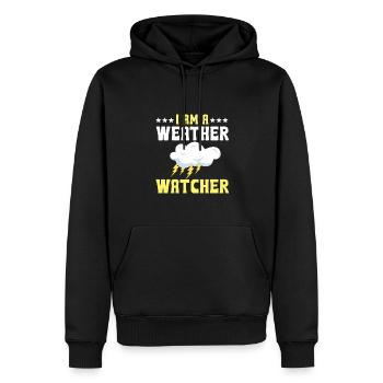 Lustige Wetterbeobachter Regenwolke - Männer Premium Bio Hoodie - Schwarz - Vorne - Nico (187cm)