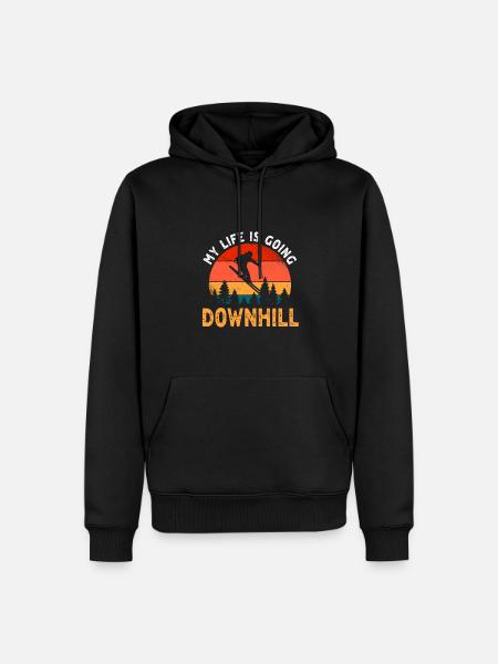My Life Goes Downhill - Ski - Men’s Premium Organic Hoodie - black