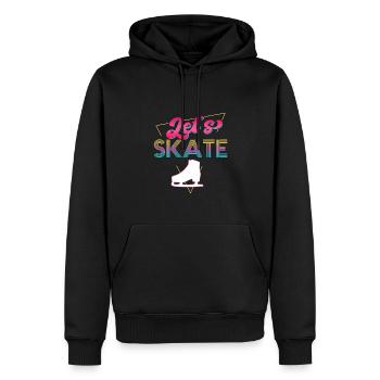 Retro 80s Ice Skating Design Figure Skaters - Men’s Premium Organic Hoodie - black - Front - Nico (187cm)