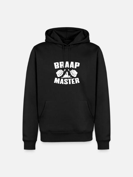 Braap Master Snowmobiler - Men’s Premium Organic Hoodie - black