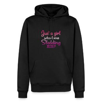 Design de fille de luge - Sweat à capuche Premium bio Homme - noir - Devant - Nico (187cm)