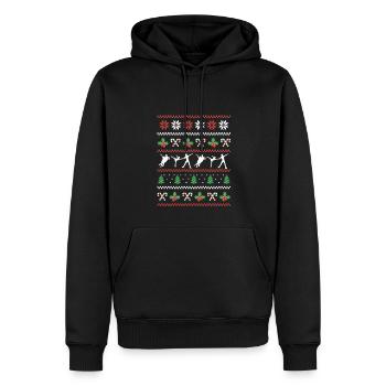 Hässliches Weihnachten Eistanz Design - Männer Premium Bio Hoodie - Schwarz - Vorne - Nico (187cm)