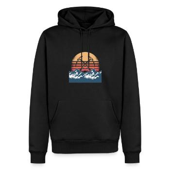 Design rétro de l’escalade sur glace - Sweat à capuche Premium bio Homme - noir - Devant - Nico (187cm)