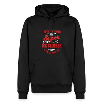 Chemise drôle d’escalade sur glace - Sweat à capuche Premium bio Homme - noir - Devant - Nico (187cm)