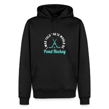 Drôle de dicton de hockey sur étang - Sweat à capuche Premium bio Homme - noir - Devant - Nico (187cm)