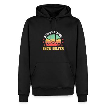 Funny Snow Golf Gift - Men’s Premium Organic Hoodie - black - Front - Nico (187cm)