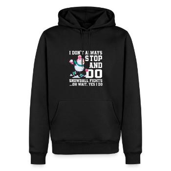 Retro Schneemann Silhouette Feiertagsdekoration - Männer Premium Bio Hoodie - Schwarz - Vorne - Nico (187cm)