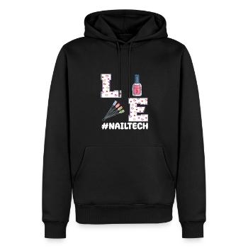 Technicienne des ongles Design de la Saint-Valentin - Sweat à capuche Premium bio Homme - noir - Devant - Nico (187cm)