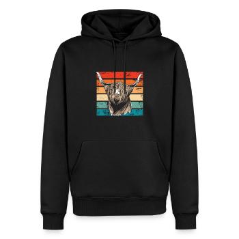 Retro Scottish Highland Cow Outfit - Sweat à capuche Premium bio Homme - noir - Devant - Nico (187cm)