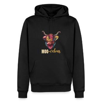 Muh-velous Wortspiel Schottische Hochlandkuh - Männer Premium Bio Hoodie - Schwarz - Vorne - Nico (187cm)
