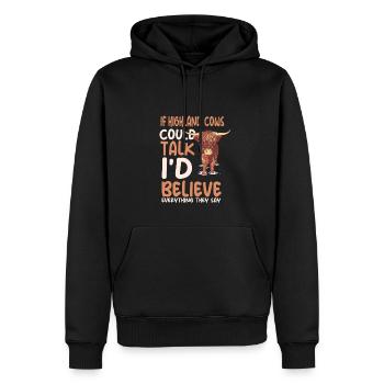 Amoureux écossais des vaches des Highlands - Sweat à capuche Premium bio Homme - noir - Devant - Nico (187cm)