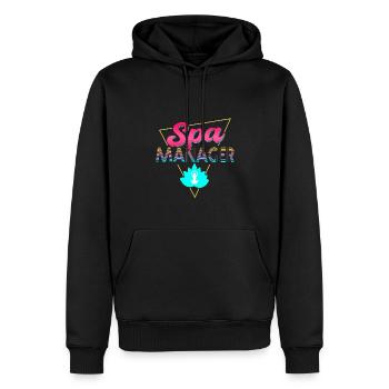 80er Jahre Retro Spa Manager Outfit - Männer Premium Bio Hoodie - Schwarz - Vorne - Nico (187cm)