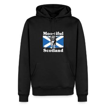 Moo-tiful - Ecosse - Sweat à capuche Premium bio Homme - noir - Devant - Nico (187cm)