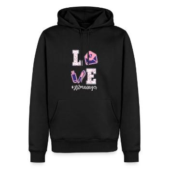 Liebe HR Manager Valentinstag - Männer Premium Bio Hoodie - Schwarz - Vorne - Nico (187cm)