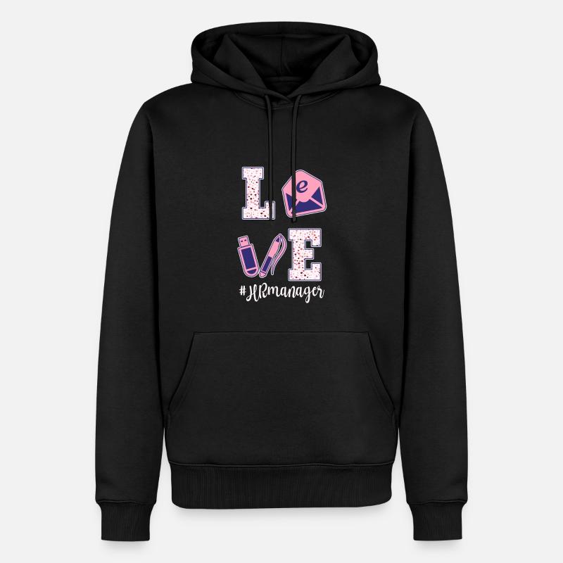 Chers responsables RH, Saint-Valentin - Sweat à capuche Premium bio Homme - noir