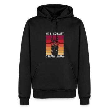 Drôle de spécialiste des ressources humaines Drame Lama - Sweat à capuche Premium bio Homme - noir - Devant - Nico (187cm)
