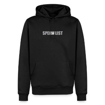 Briefing à l’intention des spécialistes des ressources humaines - Sweat à capuche Premium bio Homme - noir - Devant - Nico (187cm)