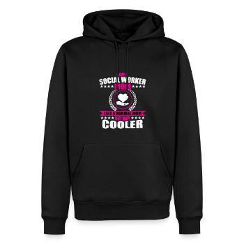 Drôle de maman travailleuse sociale - Sweat à capuche Premium bio Homme - noir - Devant - Nico (187cm)