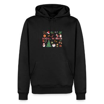 Travailleur social costume de Noël Noël - Sweat à capuche Premium bio Homme - noir - Devant - Nico (187cm)