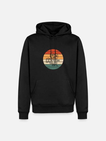 Retro Fil Set Kameran - Männer Premium Bio Hoodie - Schwarz