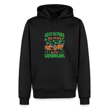 Costume de la Saint-Patrick de géographe drôle - Sweat à capuche Premium bio Homme - noir - Devant - Nico (187cm)