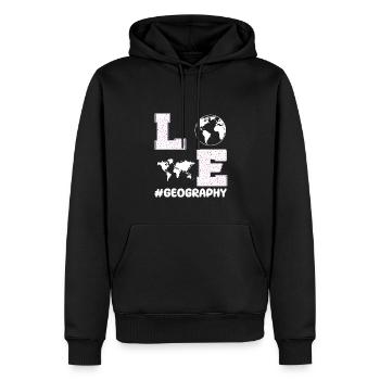 Liebe Geografie - Männer Premium Bio Hoodie - Schwarz - Vorne - Nico (187cm)