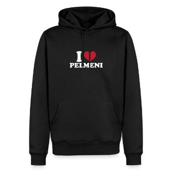 Profitez des meilleurs pelmeni de Russie - Sweat à capuche Premium bio Homme - noir - Devant - Nico (187cm)