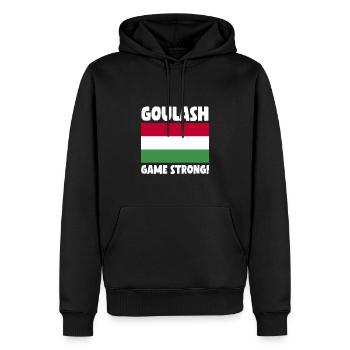 Gulasch-spiel Stark - Männer Premium Bio Hoodie - Schwarz - Vorne - Nico (187cm)