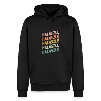 Halaszle - Sweat à capuche Premium bio Homme - noir - Devant - Nico (187cm)