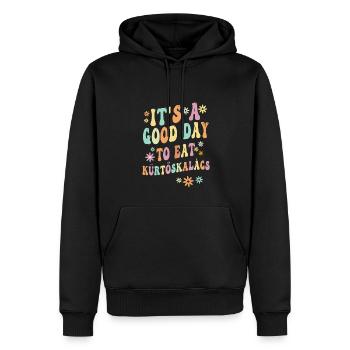 Le dicton de Kürtskalác - Sweat à capuche Premium bio Homme - noir - Devant - Nico (187cm)