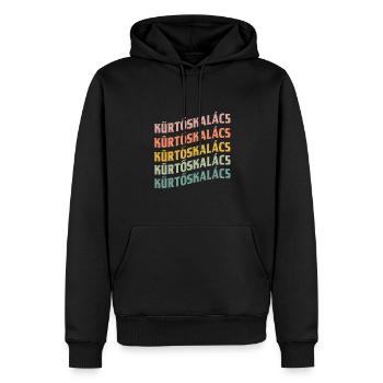 Conception de polices Kürtőskalács - Sweat à capuche Premium bio Homme - noir - Devant - Nico (187cm)