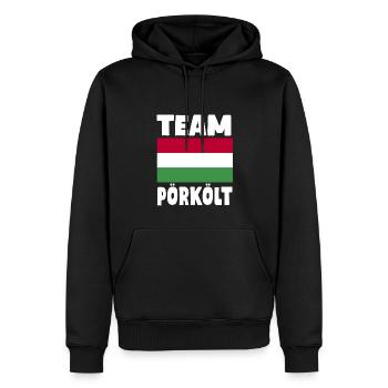 ungarischeTeam Pörkölt - Männer Premium Bio Hoodie - Schwarz - Vorne - Nico (187cm)