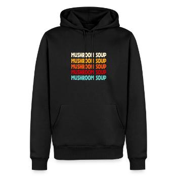 Police de soupe aux champignons - Sweat à capuche Premium bio Homme - noir - Devant - Nico (187cm)