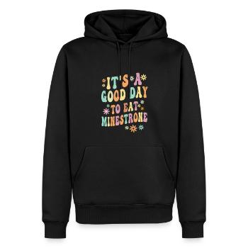 C’est une bonne journée pour manger du minestrone. - Sweat à capuche Premium bio Homme - noir - Devant - Nico (187cm)