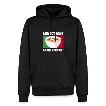 Jeu de minestrone Strong - Sweat à capuche Premium bio Homme - noir - Devant - Nico (187cm)