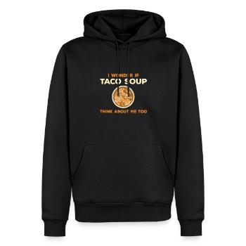 Conception de soupe à tacos drôle - Sweat à capuche Premium bio Homme - noir - Devant - Nico (187cm)