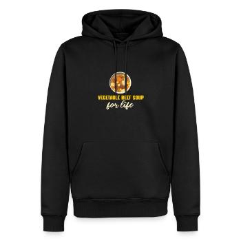 Soupe de légumes au bœuf Pour la vie - Sweat à capuche Premium bio Homme - noir - Devant - Nico (187cm)