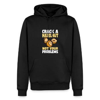 Knacke Eine Haselnuss Nicht Deine Probleme - Männer Premium Bio Hoodie - Schwarz - Vorne - Nico (187cm)