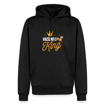 Hazelnut King - Men’s Premium Organic Hoodie - black - Front - Nico (187cm)