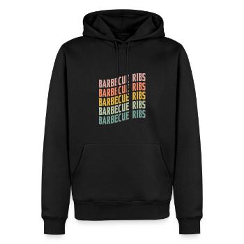 Barbecue Ribs Font - Men’s Premium Organic Hoodie - black - Front - Nico (187cm)
