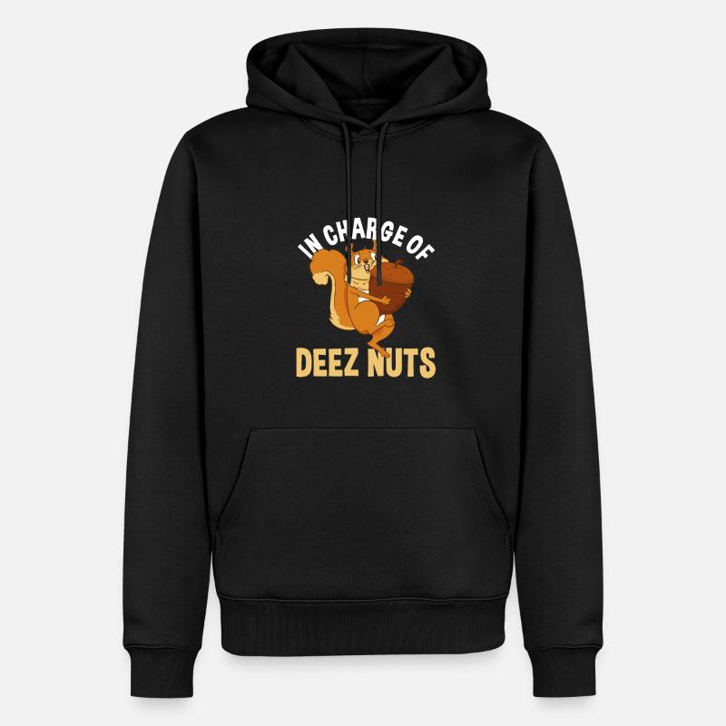 Idée cadeau écureuil drôle - Sweat à capuche Premium bio Homme - noir