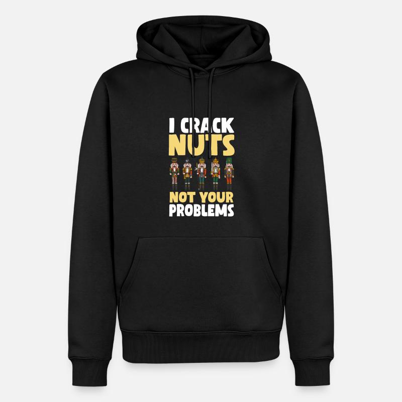 Nussknacker Spruch - Männer Premium Bio Hoodie - Schwarz