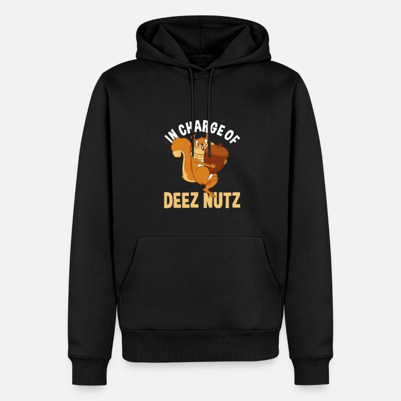 Idée cadeau écureuil drôle - Sweat à capuche Premium bio Homme - noir