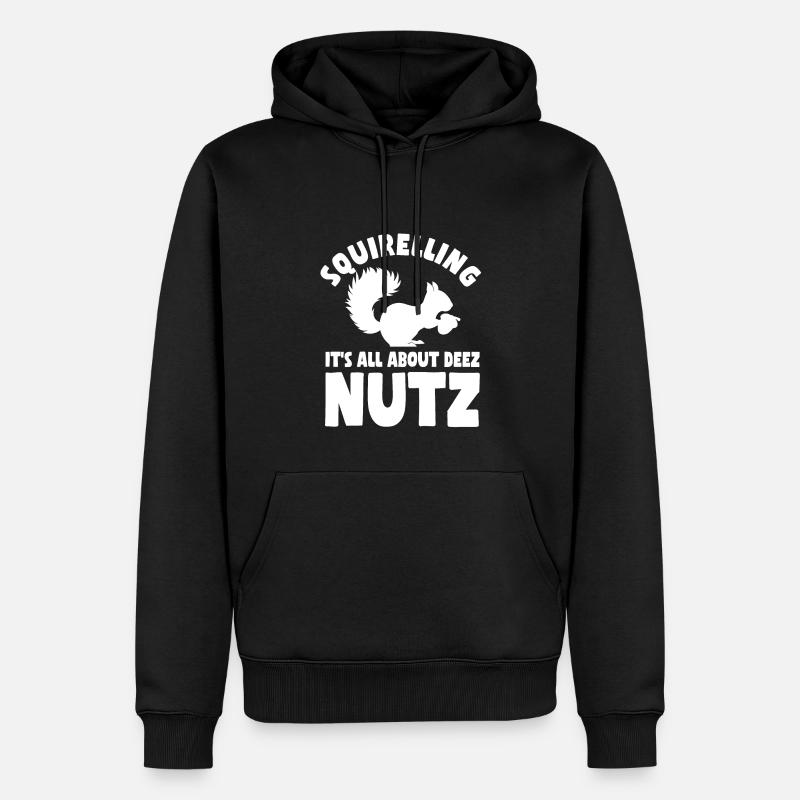 Eichhörnchen Humor - Männer Premium Bio Hoodie - Schwarz