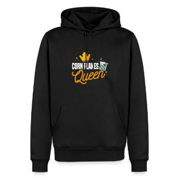 Corn Flakes Königin - Männer Premium Bio Hoodie - Schwarz - Vorne - Nico (187cm)