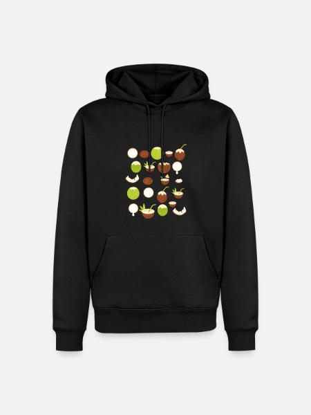 Retro Coconut Design - Men’s Premium Organic Hoodie - black