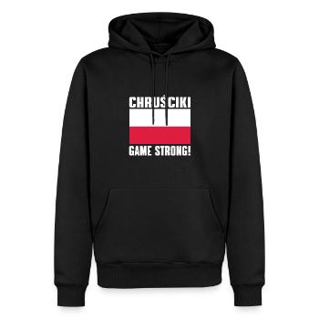 Chrusciki Jeu Fort - Sweat à capuche Premium bio Homme - noir - Devant - Nico (187cm)