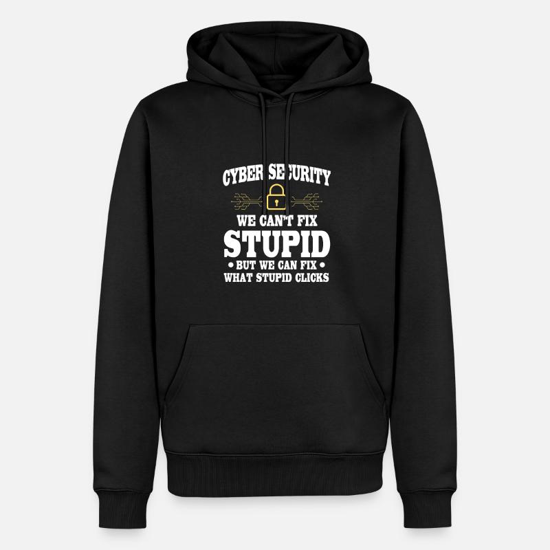 CybersiLustiger Cyber Security Spruch - Männer Premium Bio Hoodie - Schwarz