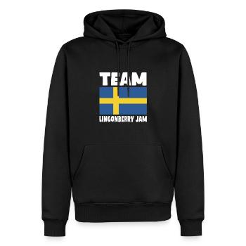 Cranberry Jam Team - Men’s Premium Organic Hoodie - black - Front - Nico (187cm)